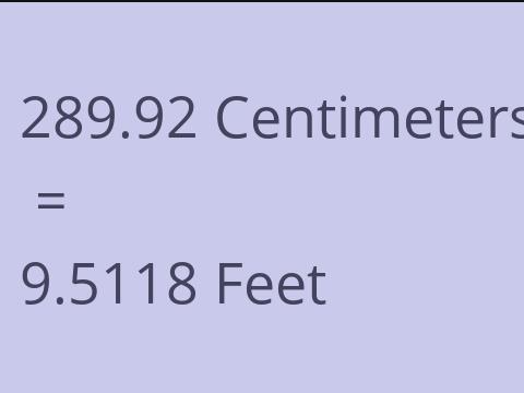 289.92 CM TO FEET