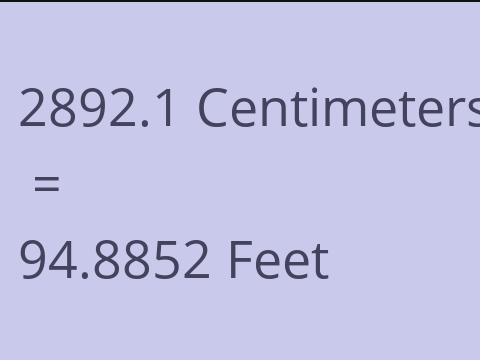 2892.1 CM TO FEET