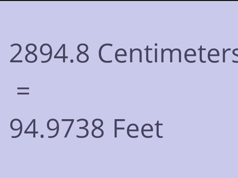 2894.8 CM TO FEET