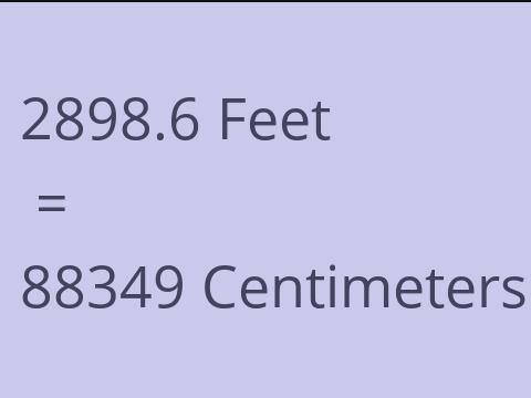 2898.6 FEET TO CM