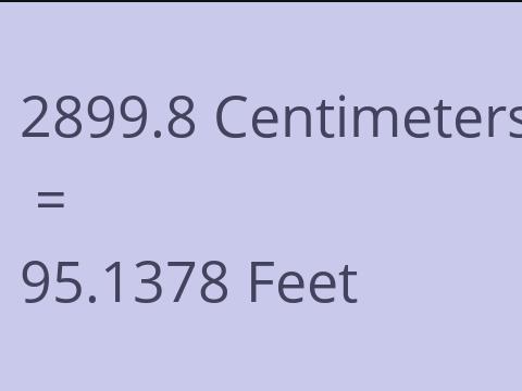2899.8 CM TO FEET