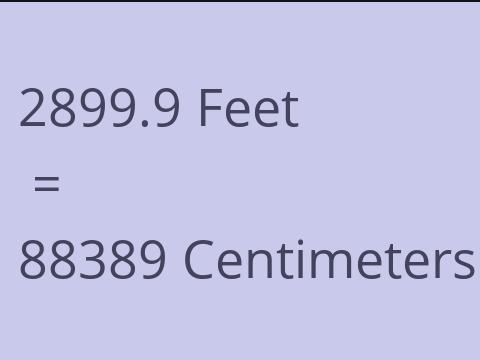 2899.9 FEET TO CM