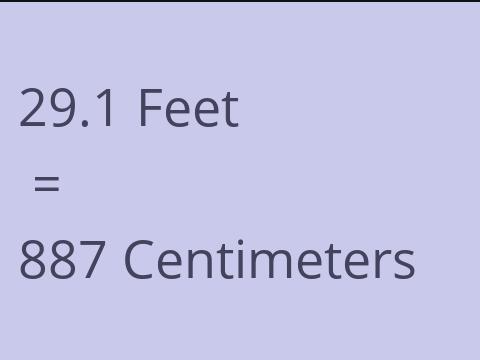 29.1 FEET TO CM