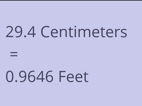 29.4 CM TO FEET