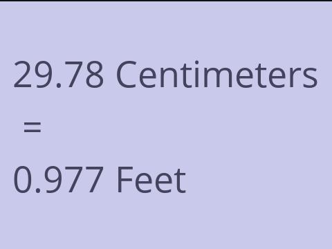 29.78 CM TO FEET