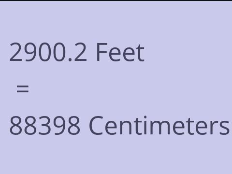 2900.2 FEET TO CM