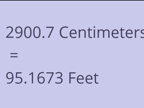 2900.7 CM TO FEET