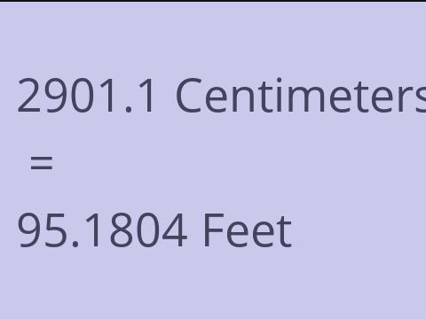 2901.1 CM TO FEET