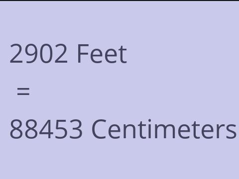 2902 FEET TO CM
