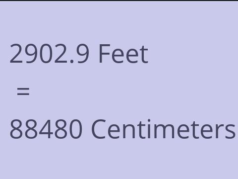 2902.9 FEET TO CM