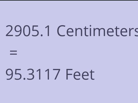 2905.1 CM TO FEET