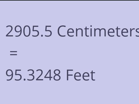 2905.5 CM TO FEET
