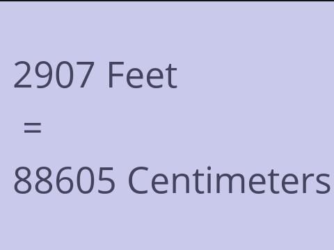 2907 FEET TO CM
