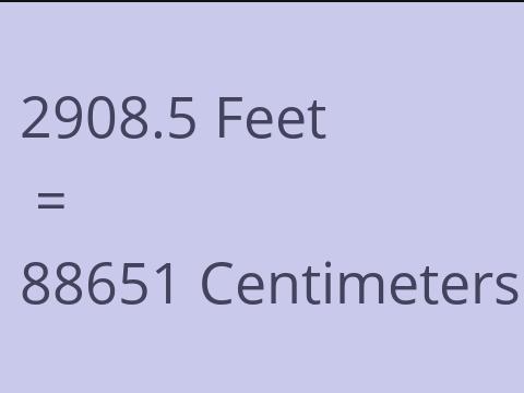 2908.5 FEET TO CM