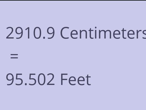 2910.9 CM TO FEET