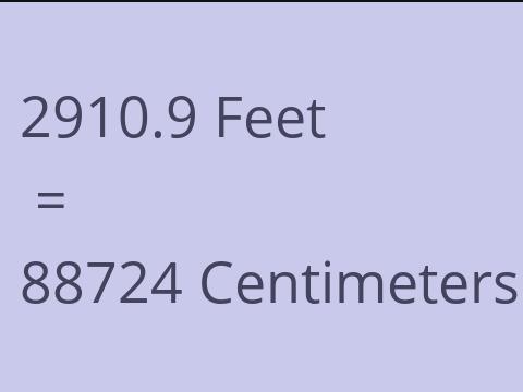 2910.9 FEET TO CM