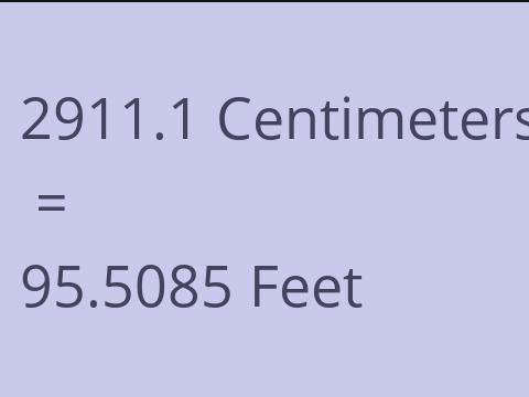 2911.1 CM TO FEET