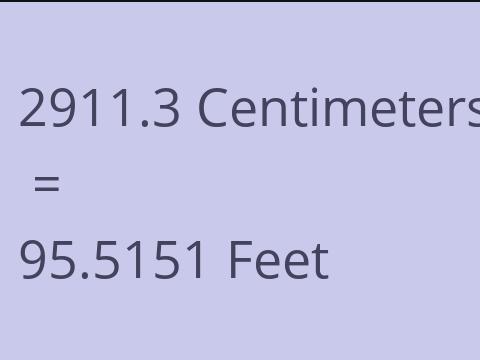 2911.3 CM TO FEET