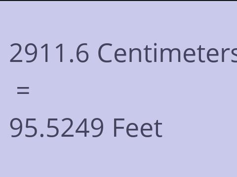 2911.6 CM TO FEET