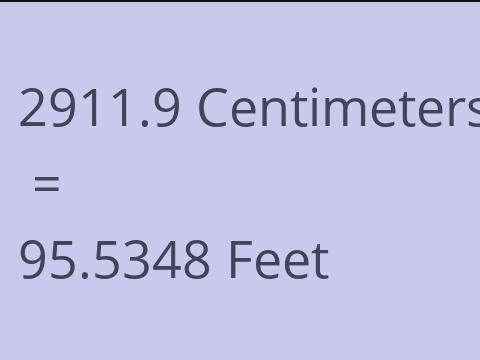 2911.9 CM TO FEET