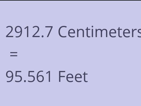 2912.7 CM TO FEET