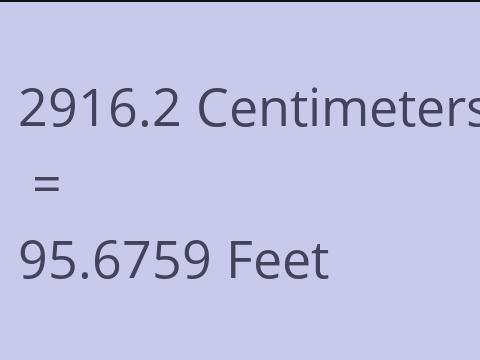 2916.2 CM TO FEET
