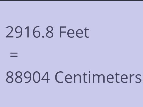2916.8 FEET TO CM