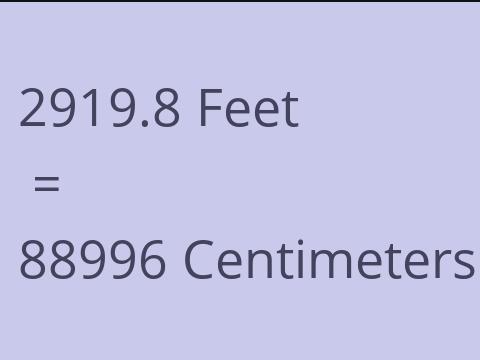 2919.8 FEET TO CM