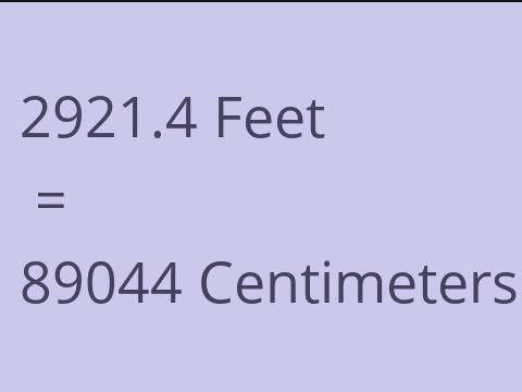 2921.4 FEET TO CM