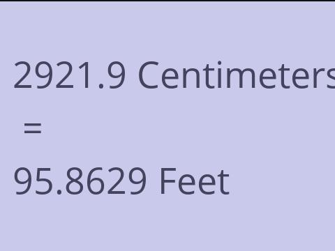 2921.9 CM TO FEET