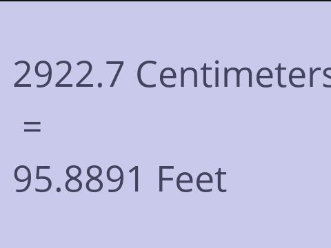 2922.7 CM TO FEET