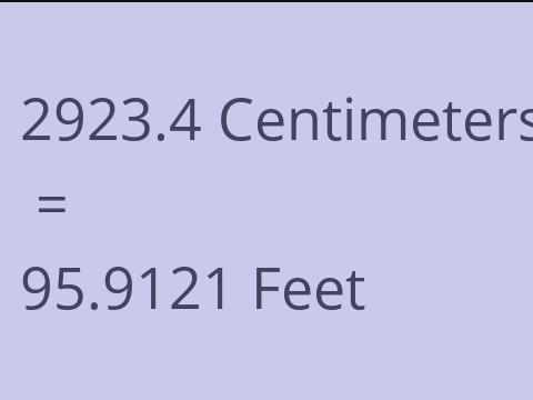 2923.4 CM TO FEET