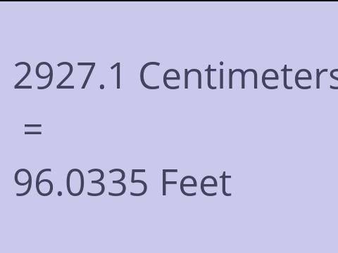 2927.1 CM TO FEET