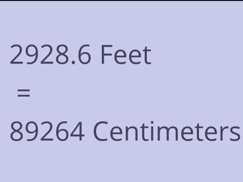 2928.6 FEET TO CM