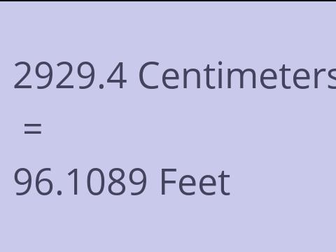 2929.4 CM TO FEET