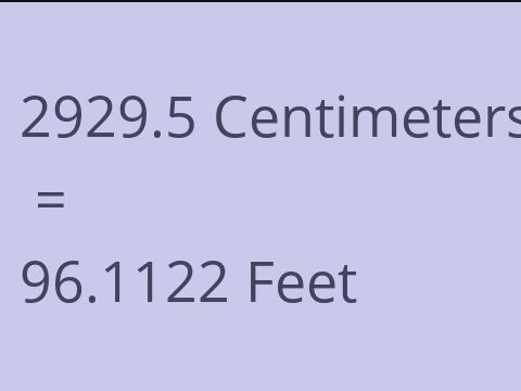 2929.5 CM TO FEET
