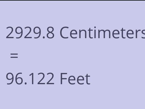 2929.8 CM TO FEET