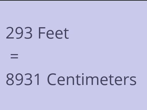 293 FEET TO CM