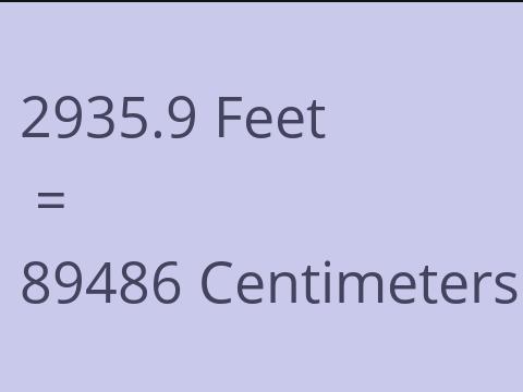 2935.9 FEET TO CM