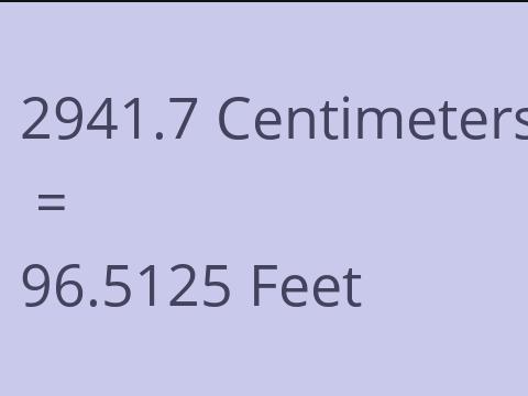 2941.7 CM TO FEET