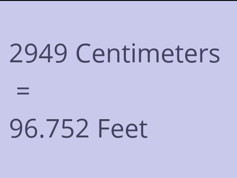 2949 CM TO FEET