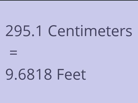 295.1 CM TO FEET