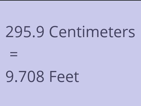 295.9 CM TO FEET