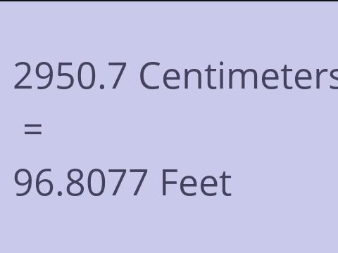 2950.7 CM TO FEET