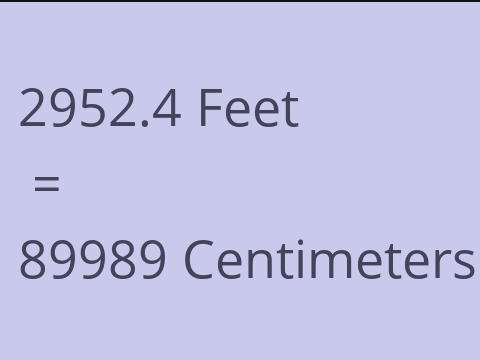 2952.4 FEET TO CM