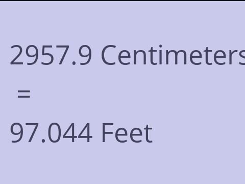 2957.9 CM TO FEET