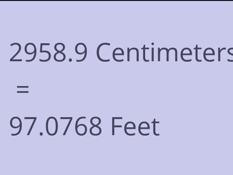 2958.9 CM TO FEET