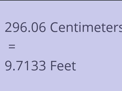 296.06 CM TO FEET