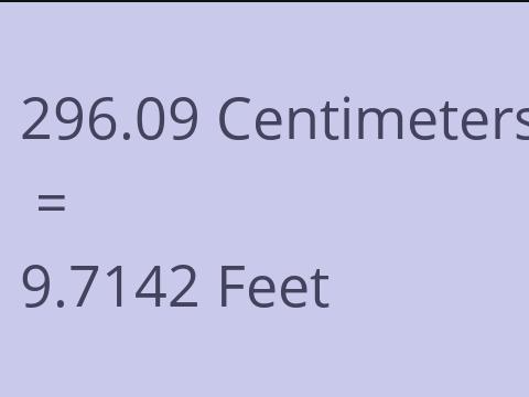 296.09 CM TO FEET