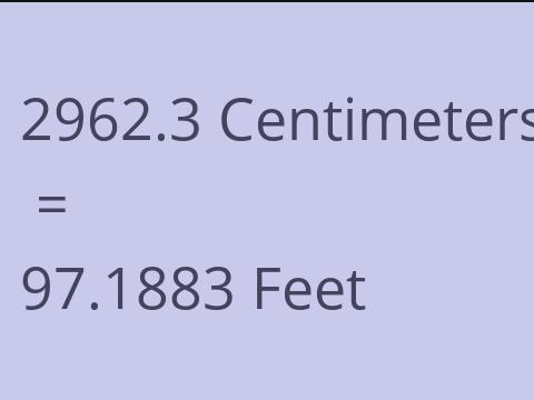 2962.3 CM TO FEET